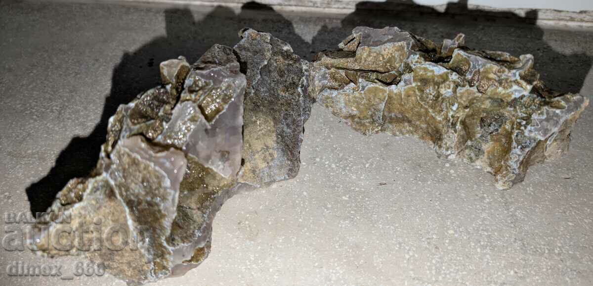 Chalcedony - two cut halves. Sizes 16/18 8 and 4/5 with price 18.00 BGN | € 9.20