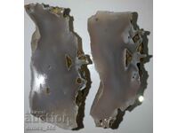 Chalcedony - two cut halves. Sizes 16/18 8 and 4/5