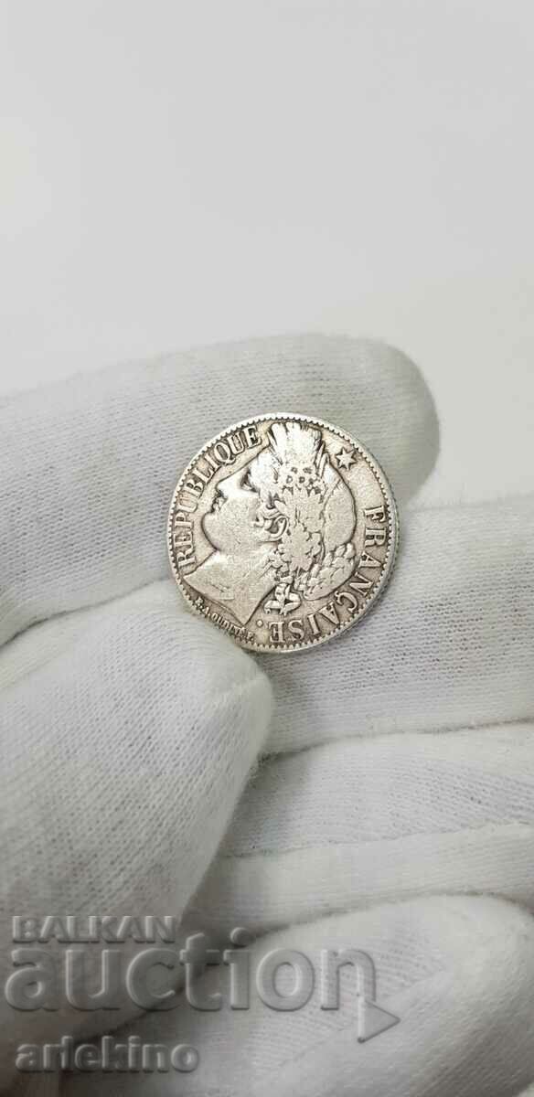 Rare 1 Franc 1872 Silver Coin. France - 6 Rare 1 Franc 1872 Silver Coin. France - 6