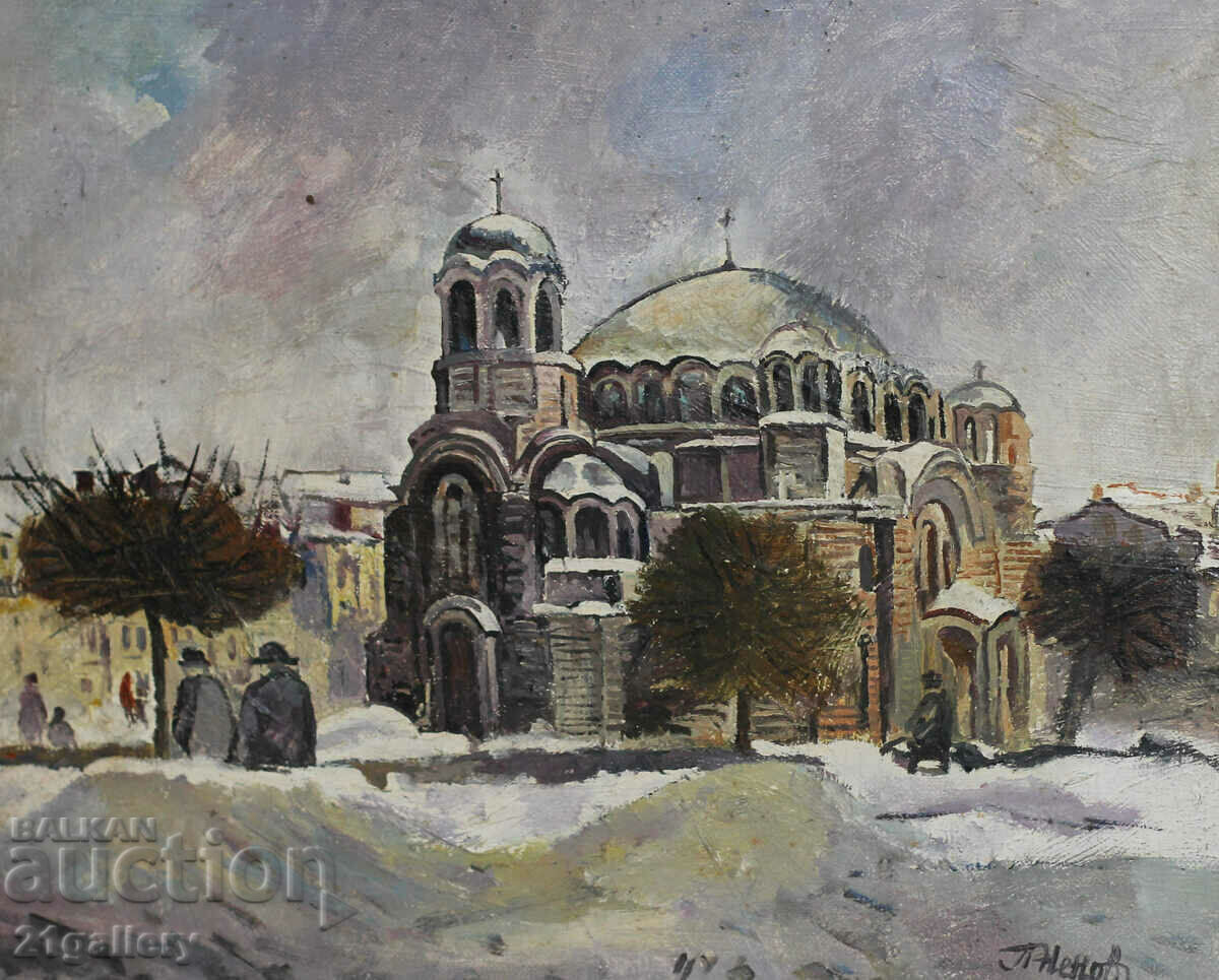 Petar Nenov (1951-) landscape church "St. Sedmochiselnitsi" with price 300.00 BGN | € 153.39 Petar Nenov (1951-) landscape church "St. Sedmochiselnitsi" with price 300.00 BGN | € 153.39