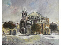 Petar Nenov (1951-) landscape church "St. Sedmochiselnitsi"