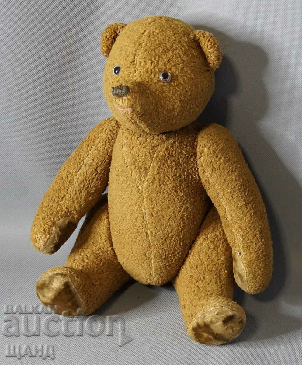 Auction Old toy doll figure Teddy bear stuffed with straw 33 cm Auction Old toy doll figure Teddy bear stuffed with straw 33 cm