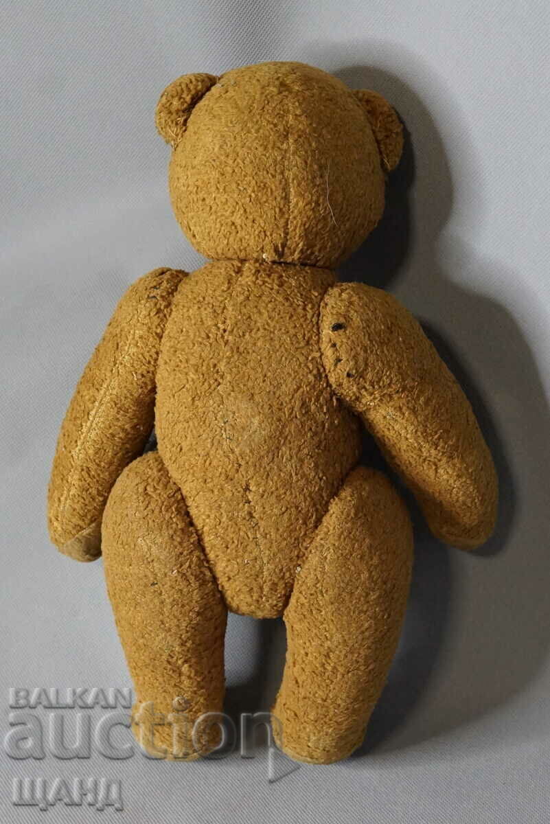 Old toy doll figure Teddy bear stuffed with straw 33 cm - 5 Old toy doll figure Teddy bear stuffed with straw 33 cm - 5