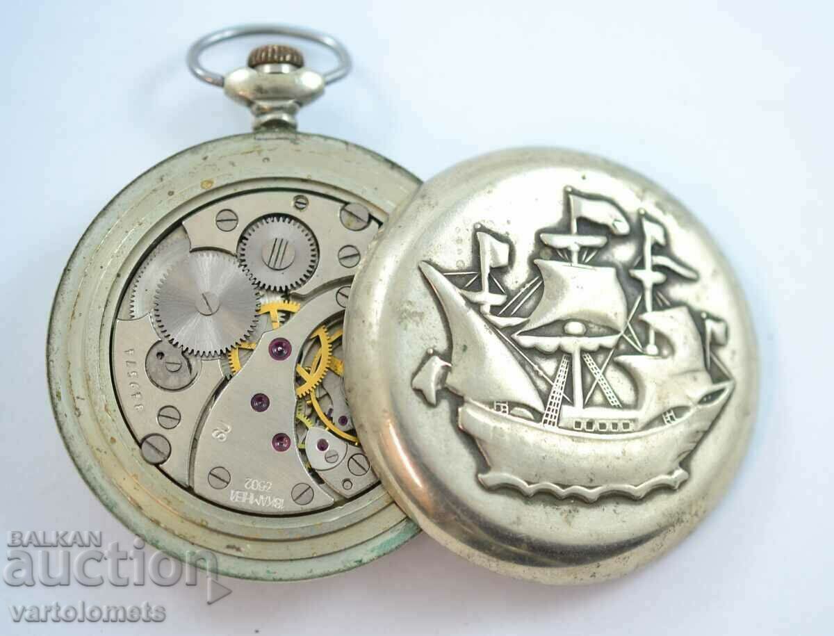 Auction MOLNIYA USSR pocket watch - works Auction MOLNIYA USSR pocket watch - works
