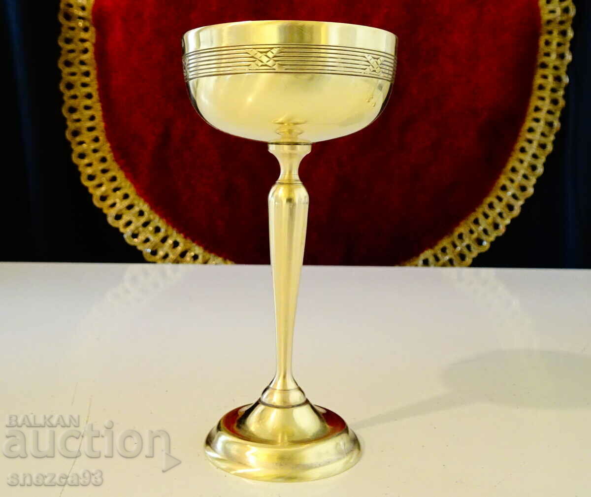 Tall bronze glass for brandy, relief. - 6 Tall bronze glass for brandy, relief. - 6