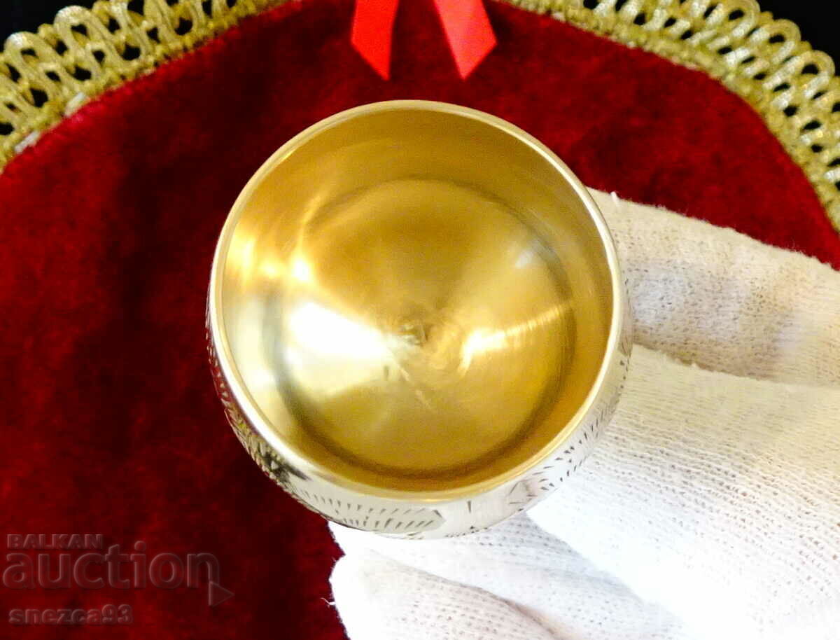 Auction English bronze shot glass Auction English bronze shot glass