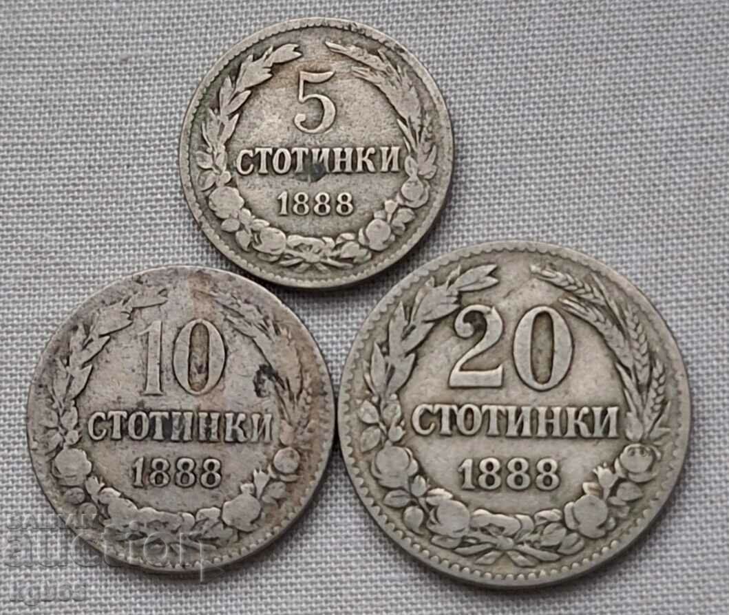 Лот 5 ,10 и 20 стотинки 1888 г. #2