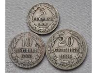 Лот 5 ,10 и 20 стотинки 1888 г. #2