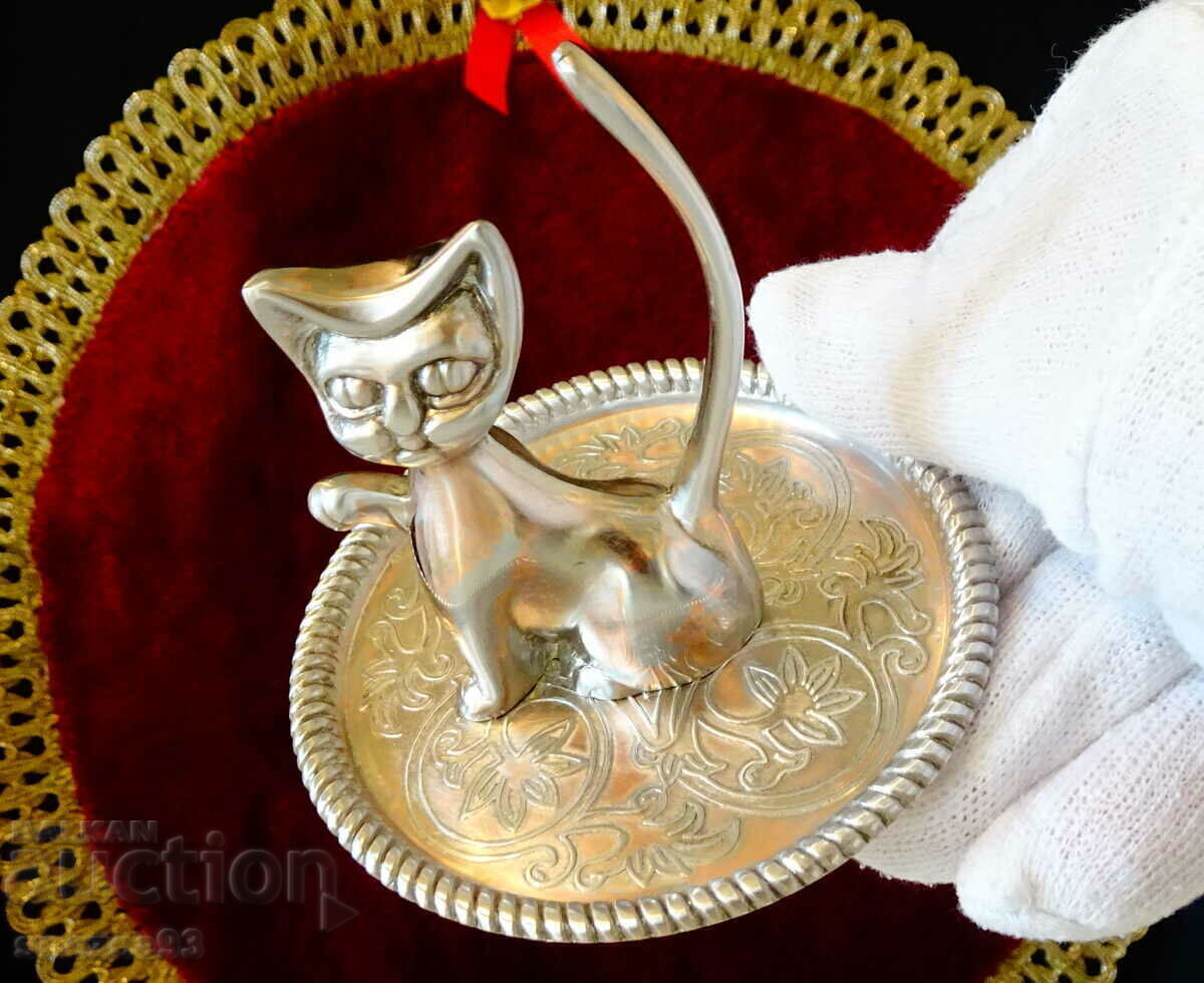 Επάργυρη φιγούρα γάτας, βάση κοσμήματος. - 5 Επάργυρη φιγούρα γάτας, βάση κοσμήματος. - 5