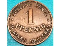 1 Pfennig 1868 Gotha-Saxe "Smile" German state copper coin