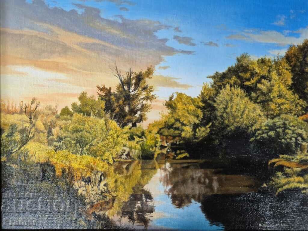 Petar Momchilov Sunset by the river 2022 A masterpiece with price 500.00 BGN | € 255.65 Petar Momchilov Sunset by the river 2022 A masterpiece with price 500.00 BGN | € 255.65