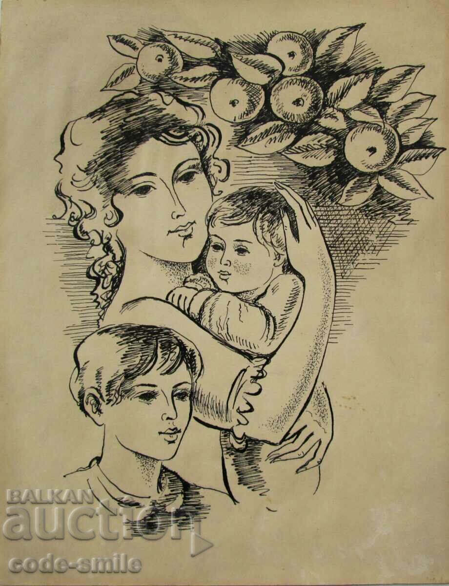 Old drawing THE BEAUTY OF THE BULGARIAN author's painting with price 350.00 BGN | € 178.95 Old drawing THE BEAUTY OF THE BULGARIAN author's painting with price 350.00 BGN | € 178.95