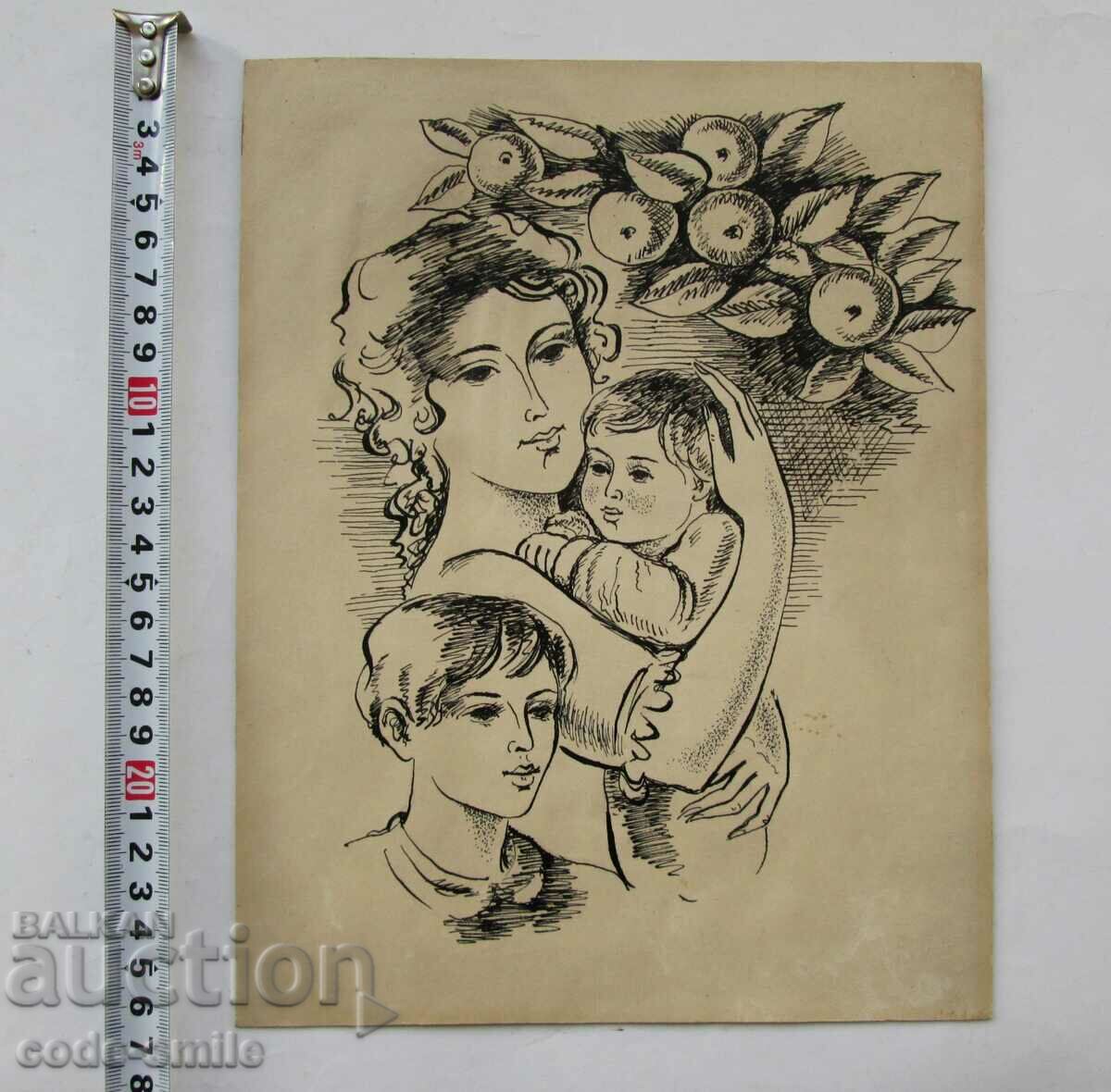 Old drawing THE BEAUTY OF THE BULGARIAN author's painting - 7 Old drawing THE BEAUTY OF THE BULGARIAN author's painting - 7