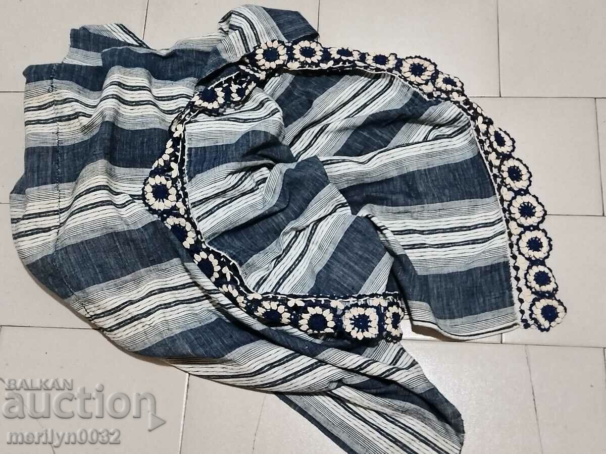 Cearșaf de pat vechi țesut manual, cu broderie din dantelă - 7 Cearșaf de pat vechi țesut manual, cu broderie din dantelă - 7