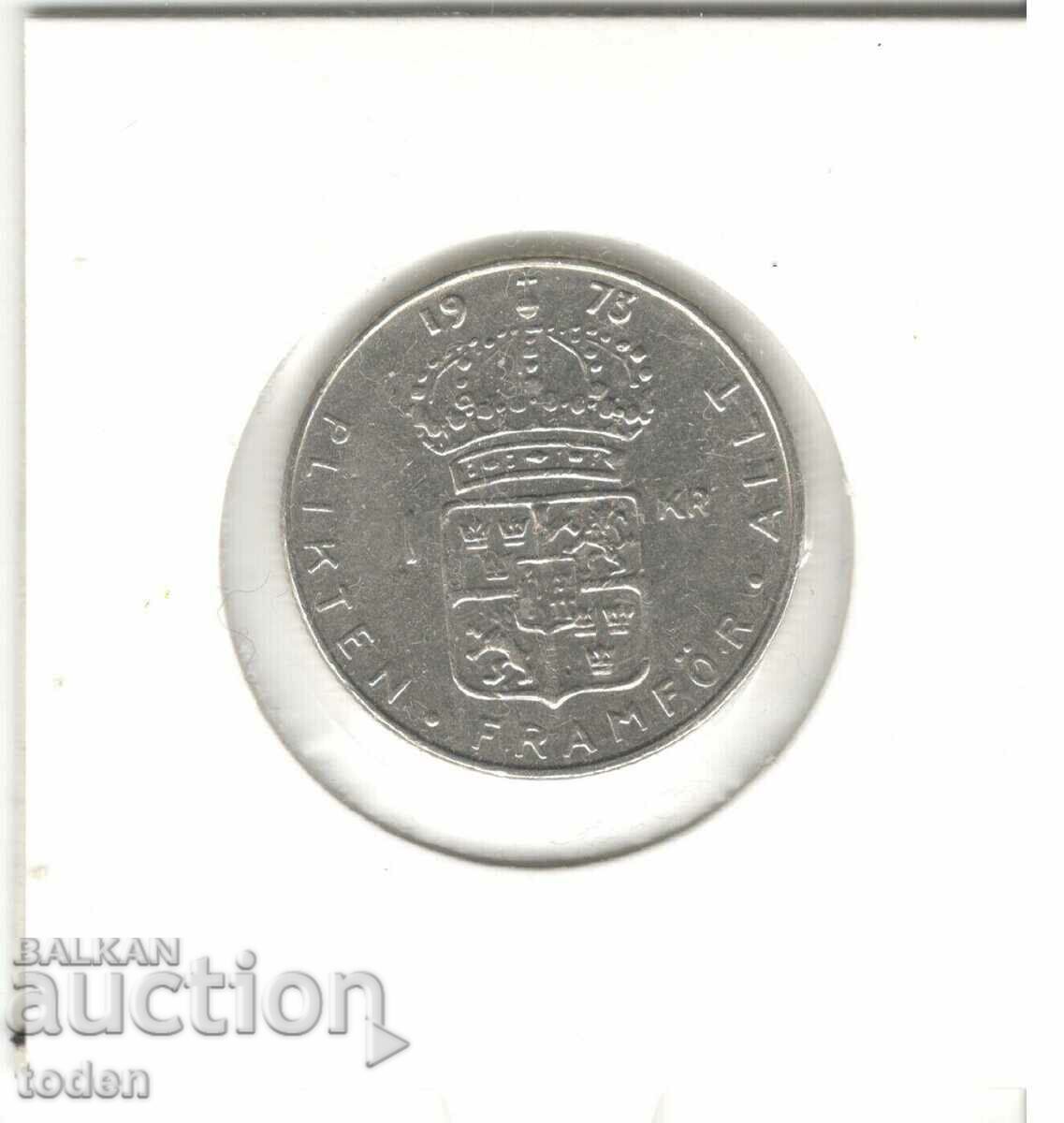 Auction Sweden-1 Krona-1973 U-KM# 826a-Gustaf VI Adolf Auction Sweden-1 Krona-1973 U-KM# 826a-Gustaf VI Adolf