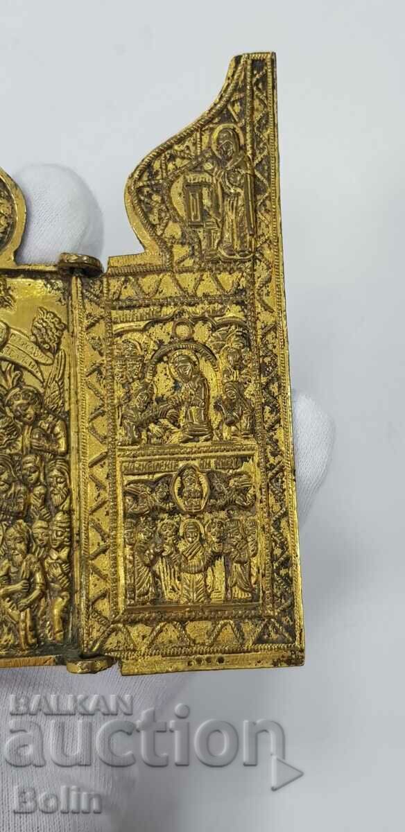 Rare Russian Czarist Bronze Icon Triptych 19th Century with price 2300.00 BGN | € 1175.97 Rare Russian Czarist Bronze Icon Triptych 19th Century with price 2300.00 BGN | € 1175.97