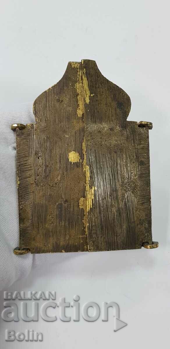 Rare Russian Czarist Bronze Icon Triptych 19th Century - 6 Rare Russian Czarist Bronze Icon Triptych 19th Century - 6