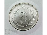 Turkey 50 Lira 1977 FAO Silver