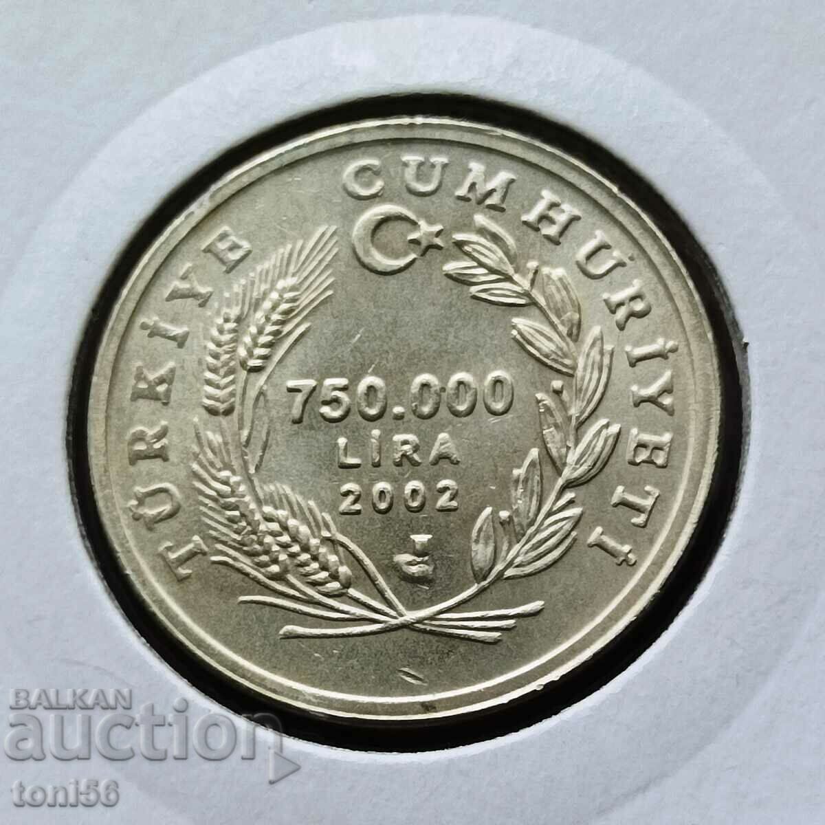 Τουρκία 750.000 λίρες 2002 UNC FAO - Κατσίκα