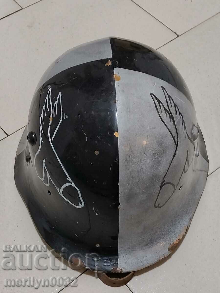 Auction Army helmet with the folded brim made in a rocker style Auction Army helmet with the folded brim made in a rocker style