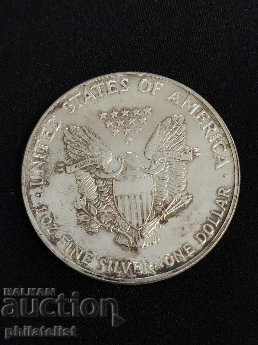 Licitație SUA 1987 - 1 dolar - American Silver Eagle - 1 OZ UNC