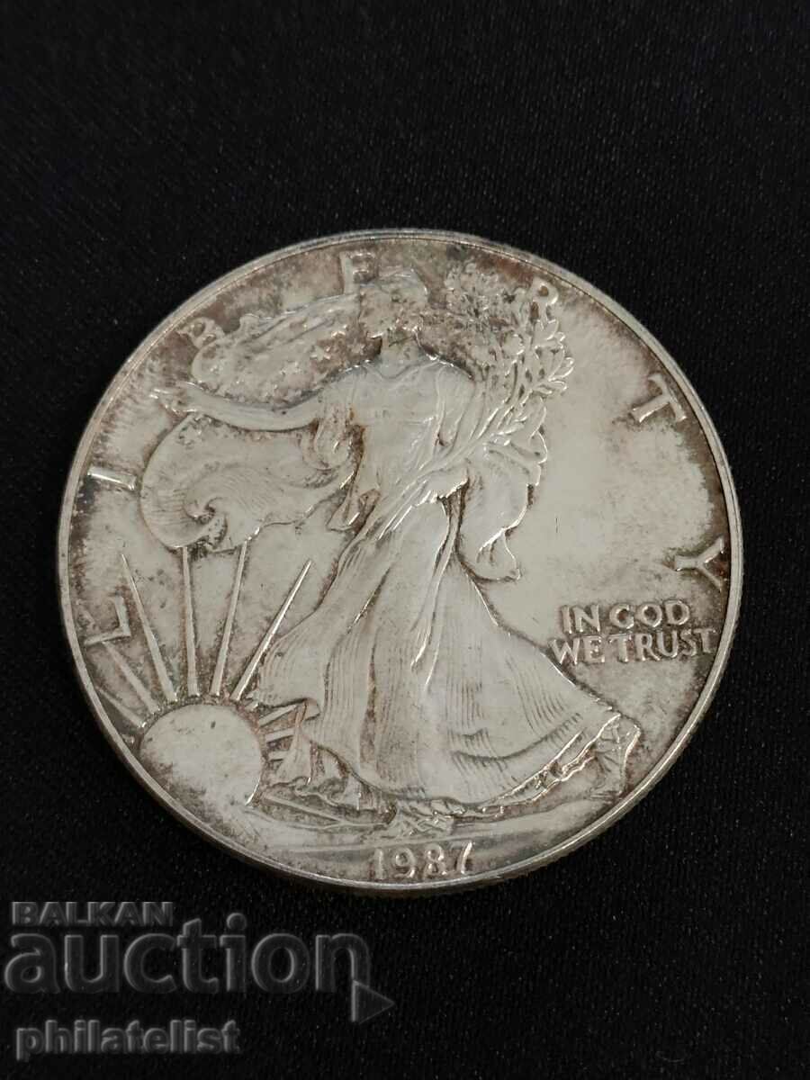 SUA 1987 - 1 dolar - American Silver Eagle - 1 OZ UNC