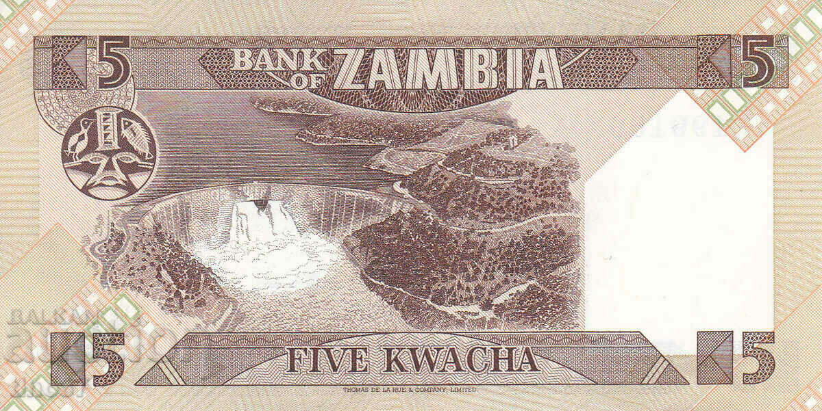 Auction  tino37- ZAMBIA - 5 KWACHA - 1986/88 - UNC