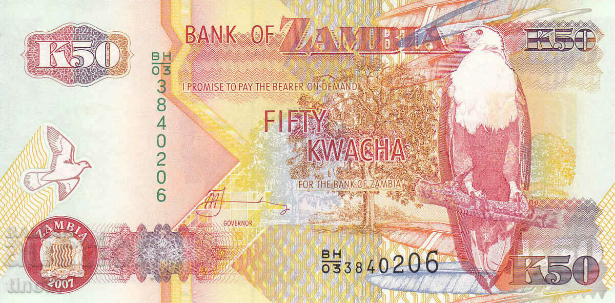 tino37- ZAMBIA - 50 KWACHA - 2007 - UNC with price 1.40 BGN | € 0.72 tino37- ZAMBIA - 50 KWACHA - 2007 - UNC with price 1.40 BGN | € 0.72