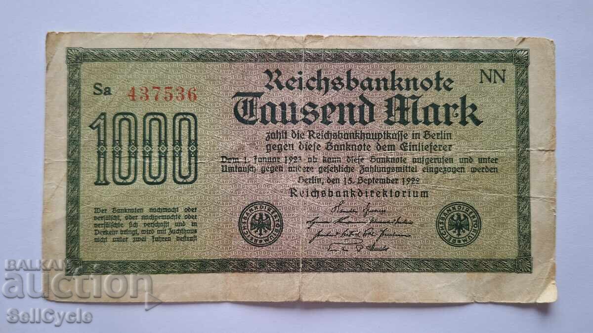 ✅WEIMAR GERMANY | 1000 marks 1922❗