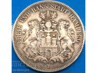 Germania 5 timbre 1875 Hamburg 27,45g argint