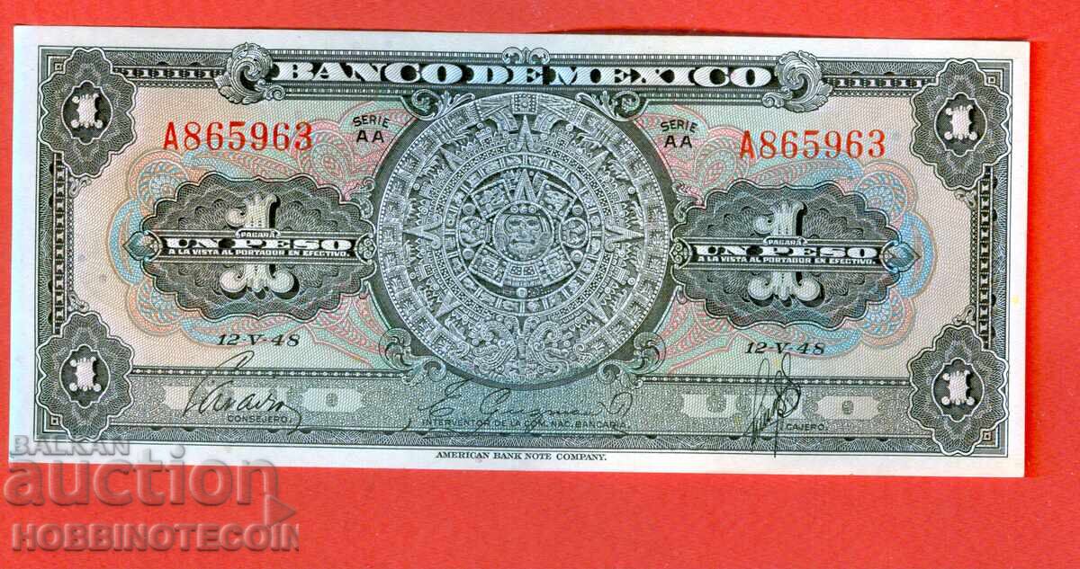 MEXICO MEXICO 1 Peso issue issue 1948