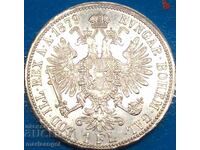 Austria 1 Florin 1879 UNC Patina Argint - Lux!