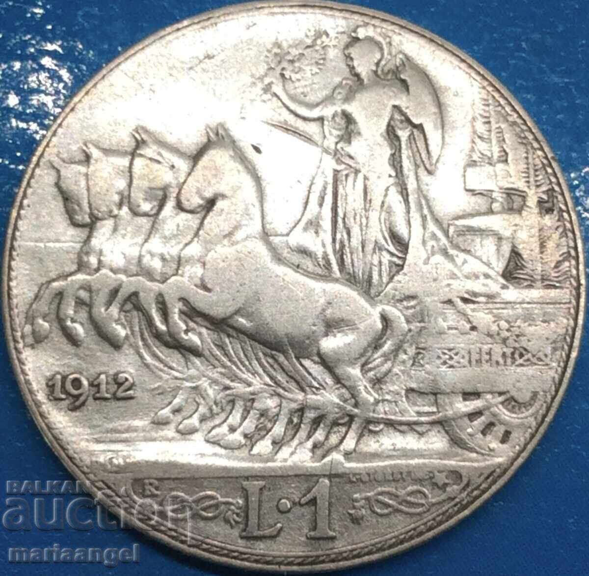 1 lira 1912 Italy silver