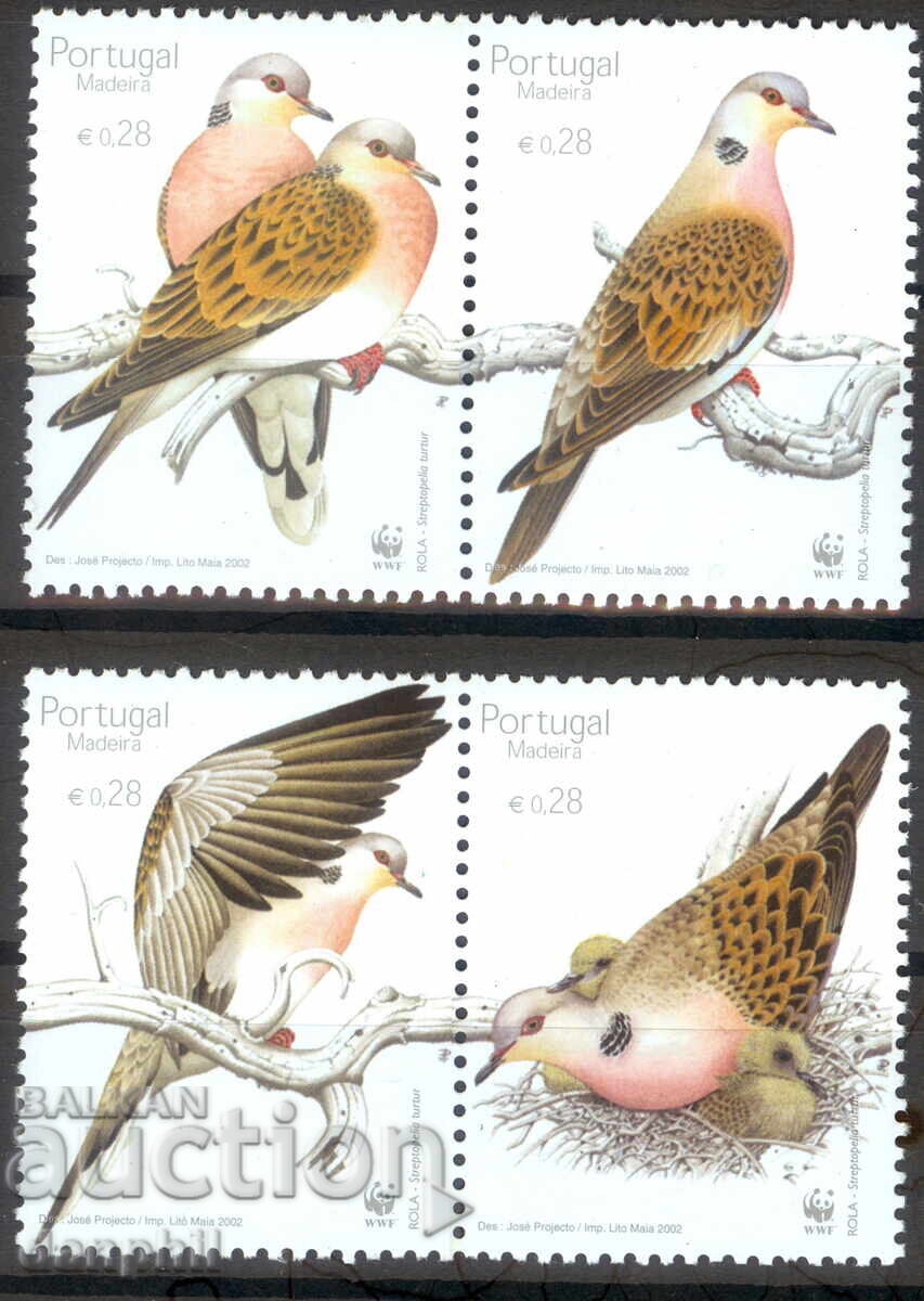 Portugal Madeira 2002 "Birds", clean series, unmarked