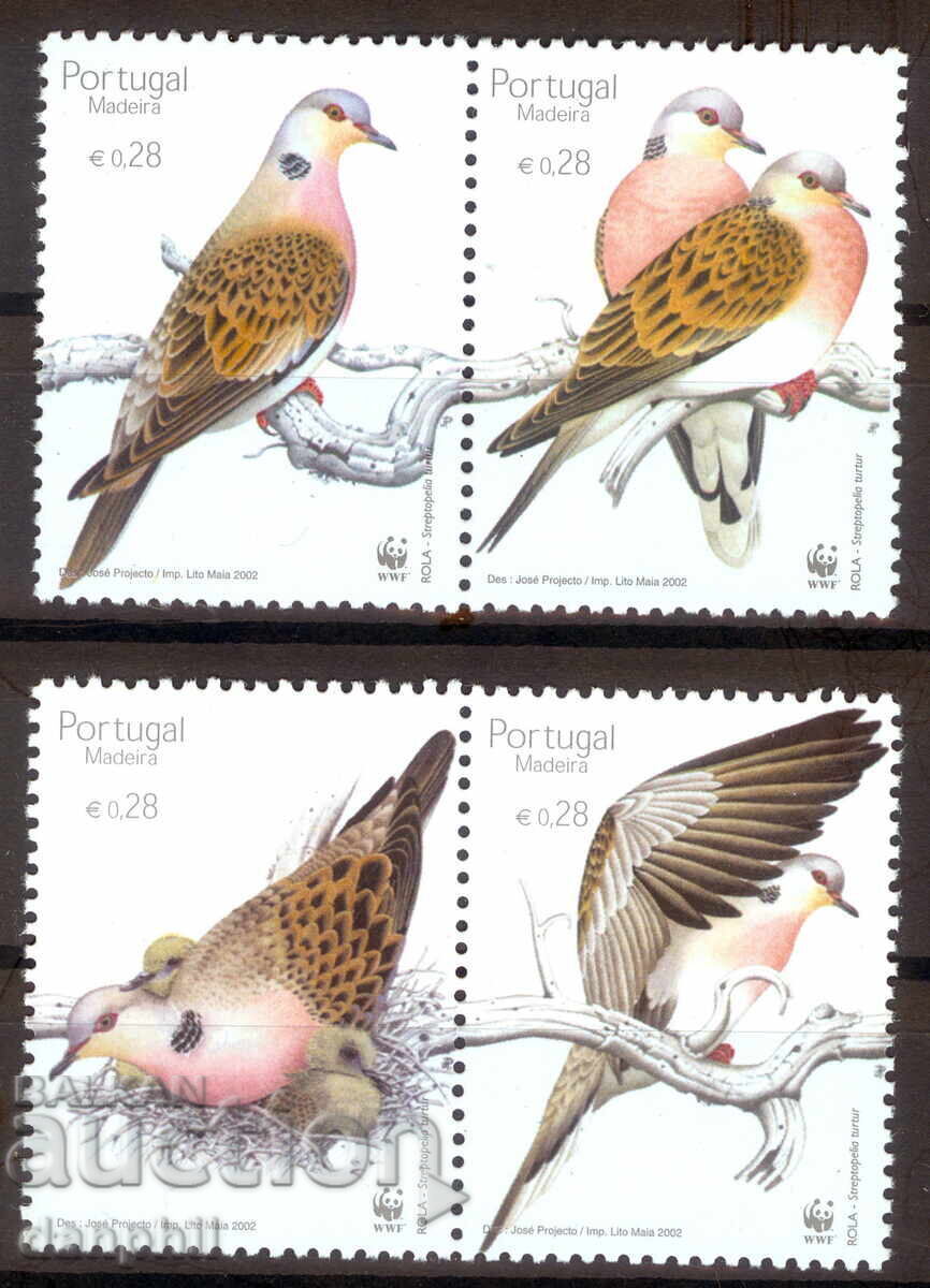 Portugal Madeira 2002 "Birds", clean series, unmarked