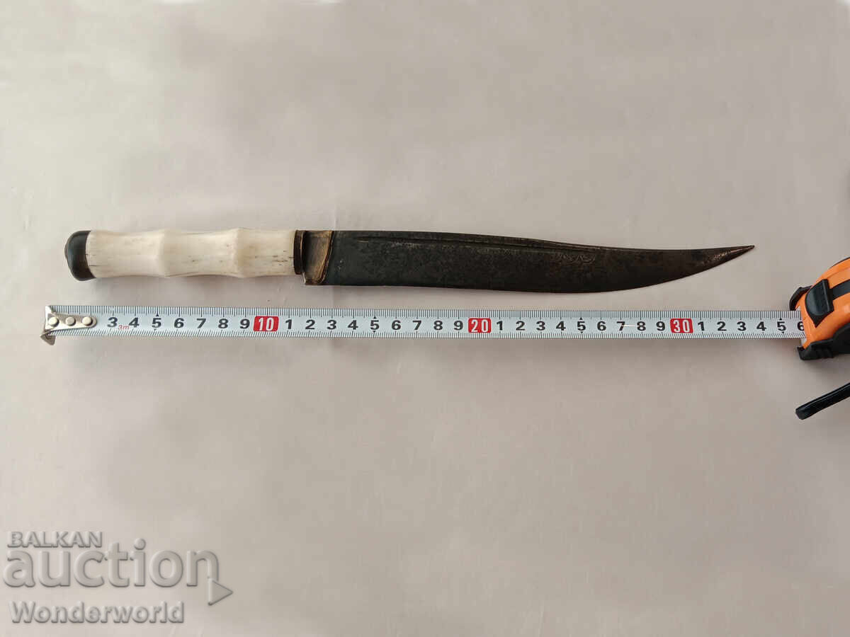 Old Bulgarian forged knife "akkulak" with decorations by the master Old Bulgarian forged knife "akkulak" with decorations by the master