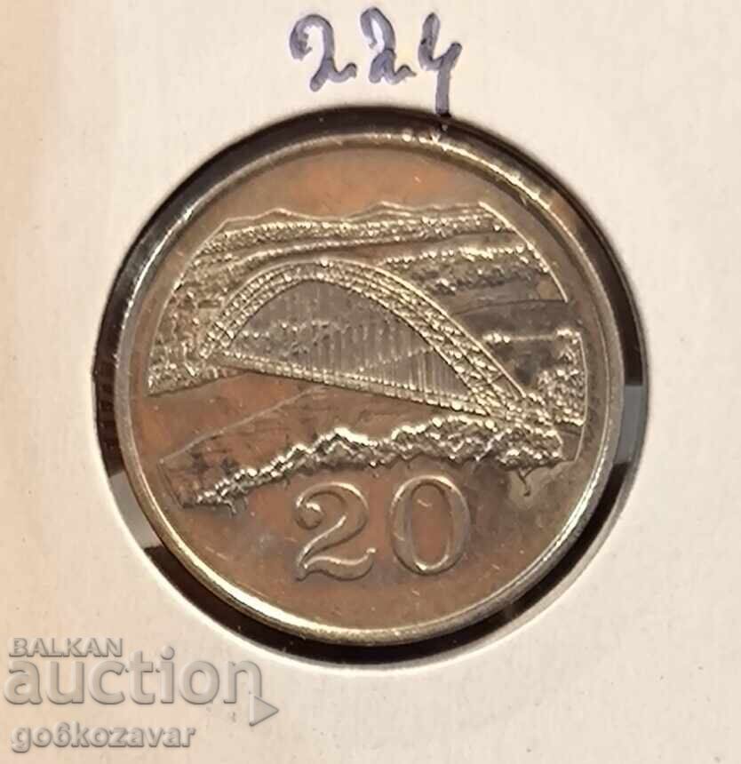 Зимбабве 20 цент 1989г UNC