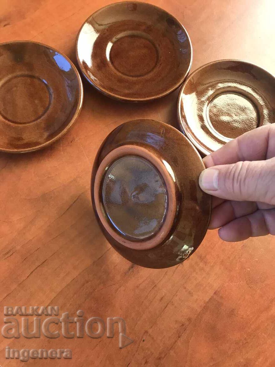 Auction CERAMIC PLATE SAUCER-4 PCS. Auction CERAMIC PLATE SAUCER-4 PCS.