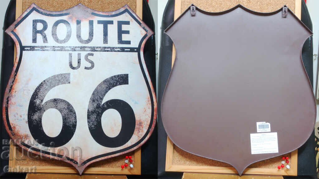 Placă metalică ROUTE 66 US