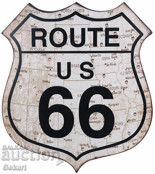 Μεταλλική Πινακίδα ROUTE 66 US Map με τιμή € 40.00 | 78.23 BGN