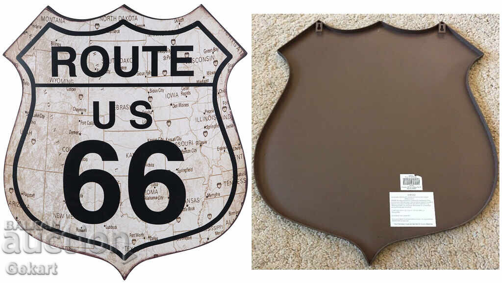 Метална Табела ROUTE 66 US MAP