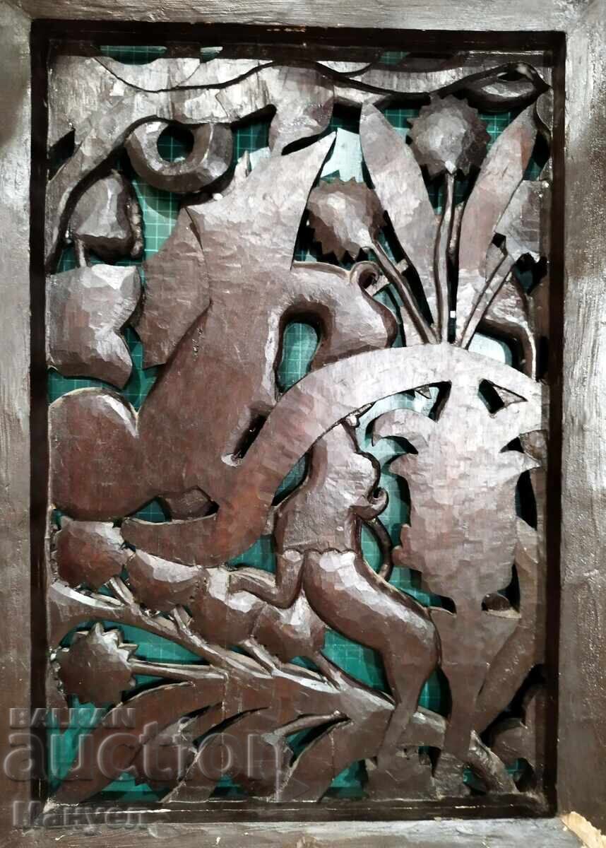 Sculptură veche în lemn - motive bisericești. cu preț 1100.00 BGN | € 562.42