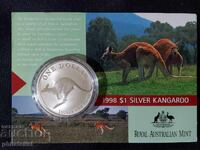 Australia 1998 1 dolar - Cangur RAM - Monedă de argint de 1 OZ