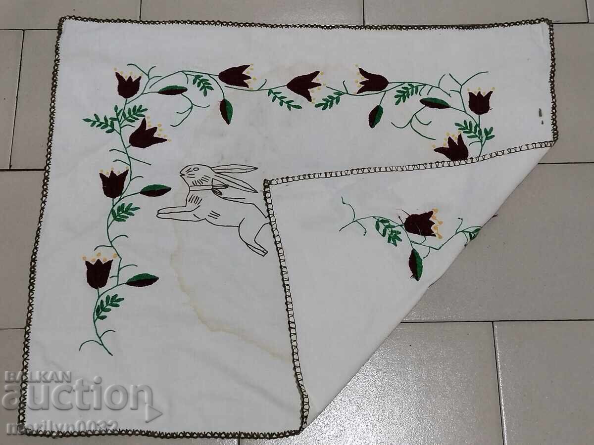 Auction Hand-embroidered carpet costume interior item from the 1940s Auction Hand-embroidered carpet costume interior item from the 1940s