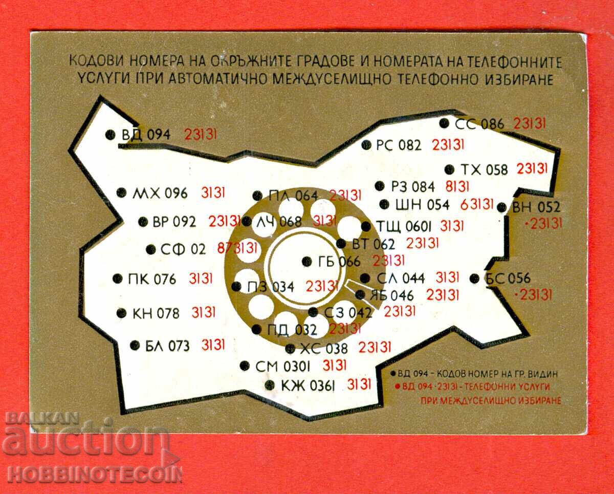 КАЛЕНДАРЧЕ - КОДЕВЕ на ГРАДОВЕ НА ОКРЪЖНИ ГРАДОВЕ - 1978 г