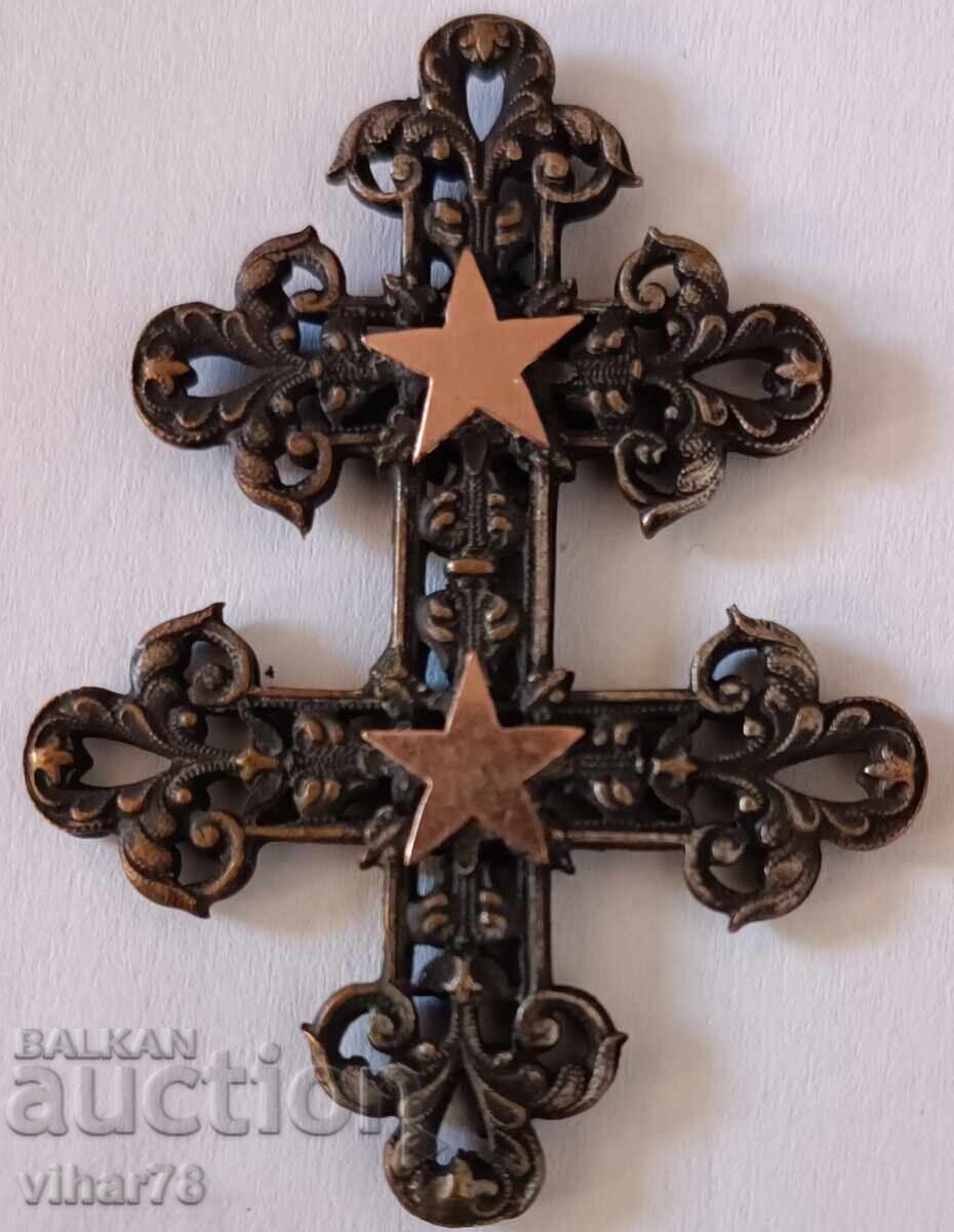 Double-sided cross with gold elements with price 459.99 BGN | € 235.19 Double-sided cross with gold elements with price 459.99 BGN | € 235.19