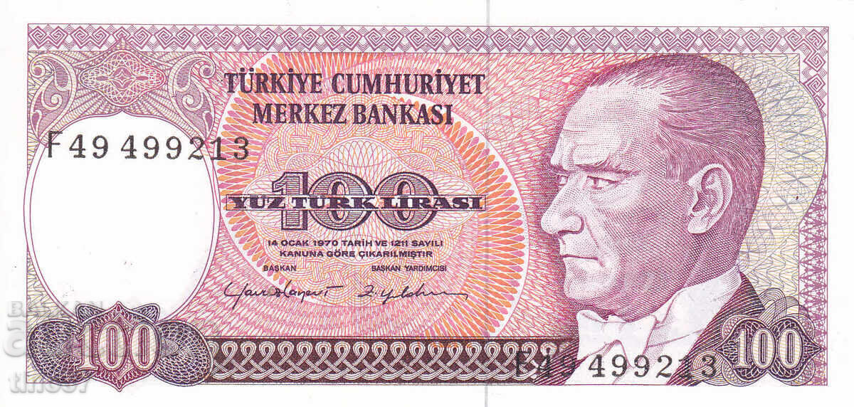 tino37- TURKEY - 100 LIRA - 1970/84 - UNC with price 5.20 BGN | € 2.66 tino37- TURKEY - 100 LIRA - 1970/84 - UNC with price 5.20 BGN | € 2.66