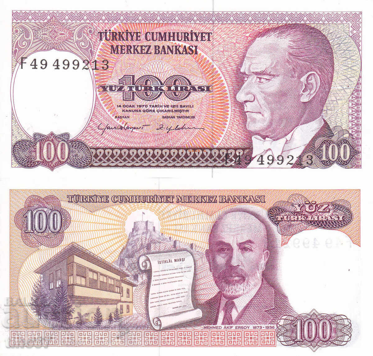 tino37- TURCIA - 100 LIRA - 1970/84 - UNC