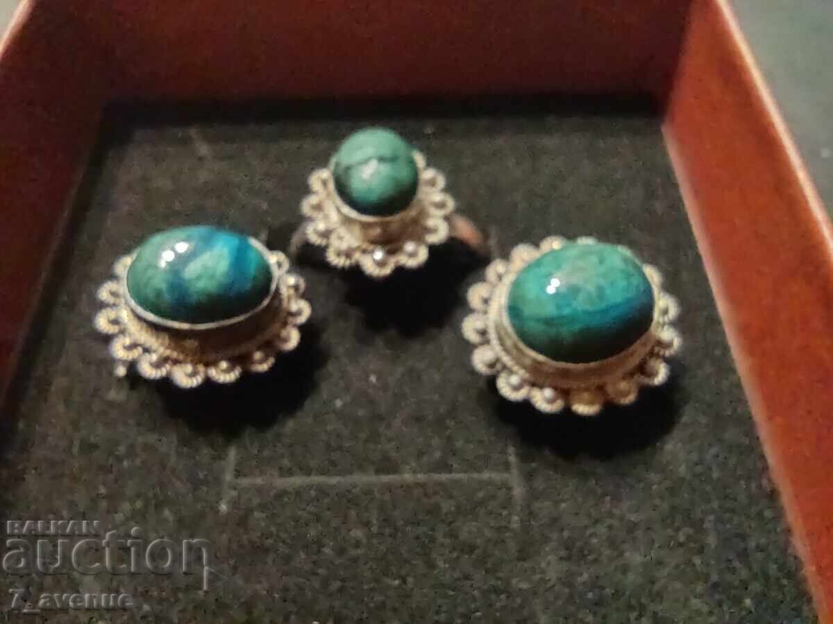 Clip-on earrings and ring, Israel silver 925, 12/14/2024