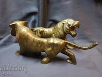 SET OF HUGE BRONZE TIGERS -4.5 KG